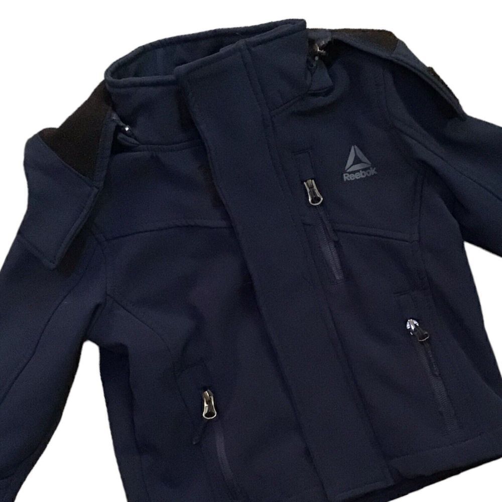 Reebok Boys Jacket W/Hood Size 2T Blue Winter Coat Double Zipper - Picture 3 of 6